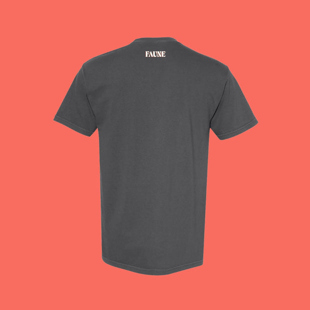 T-shirt Faune noir délavé